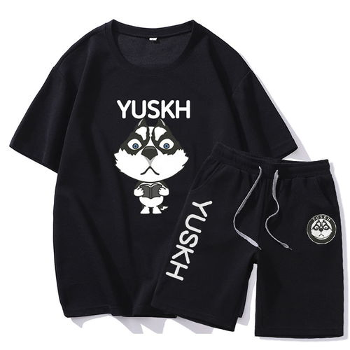 夏季運動新風尚 青少年男士潮流短袖T恤與五分短褲套裝